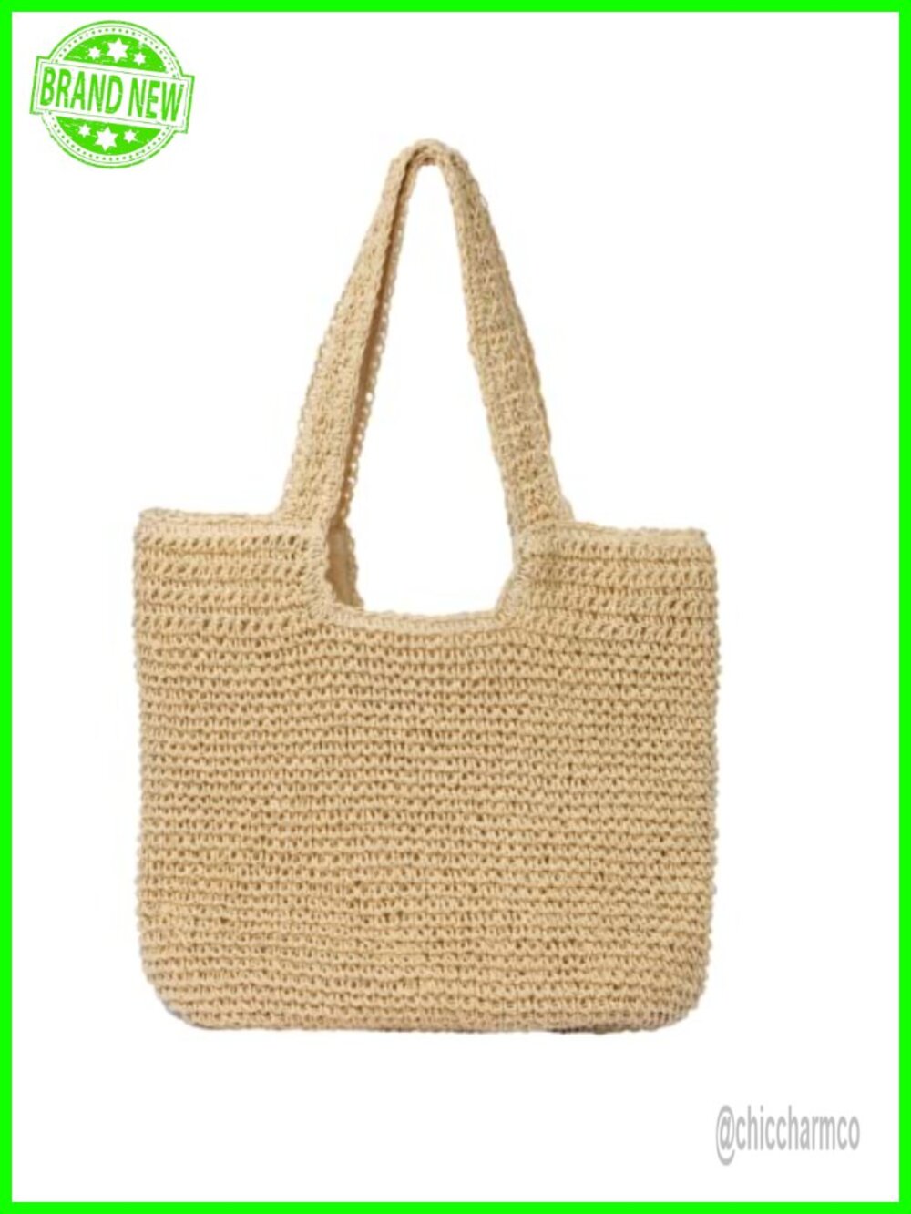 Handwoven Straw Beach Tote Large Woven Shoulder Bag Summer Purse